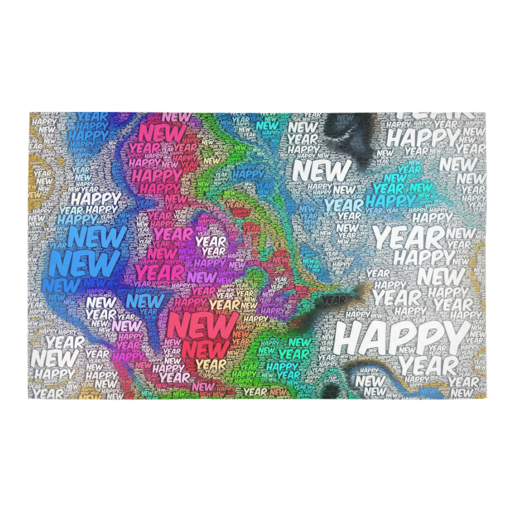 WordArt Happy new Year by FeelGood Bath Rug 20''x 32''
