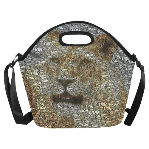 WordArt Lion by FeelGood Neoprene Lunch Bag/Large (Model 1669)