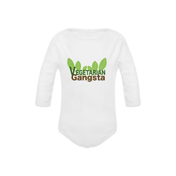 Vegetarian Gangsta Onesie Baby Powder Organic Long Sleeve One Piece (Model T27)