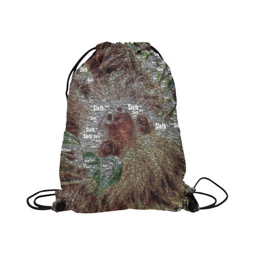 WordArt Sloth by FeelGood Large Drawstring Bag Model 1604 (Twin Sides)  16.5"(W) * 19.3"(H)