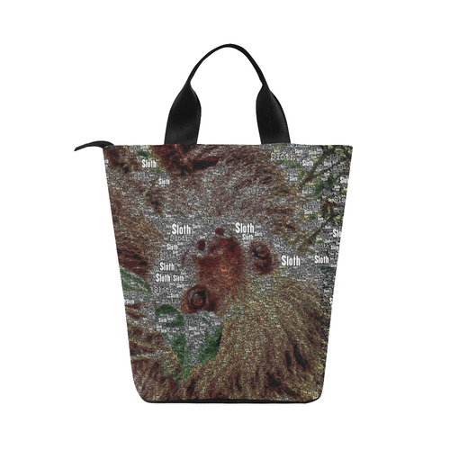 WordArt Sloth by FeelGood Nylon Lunch Tote Bag (Model 1670)