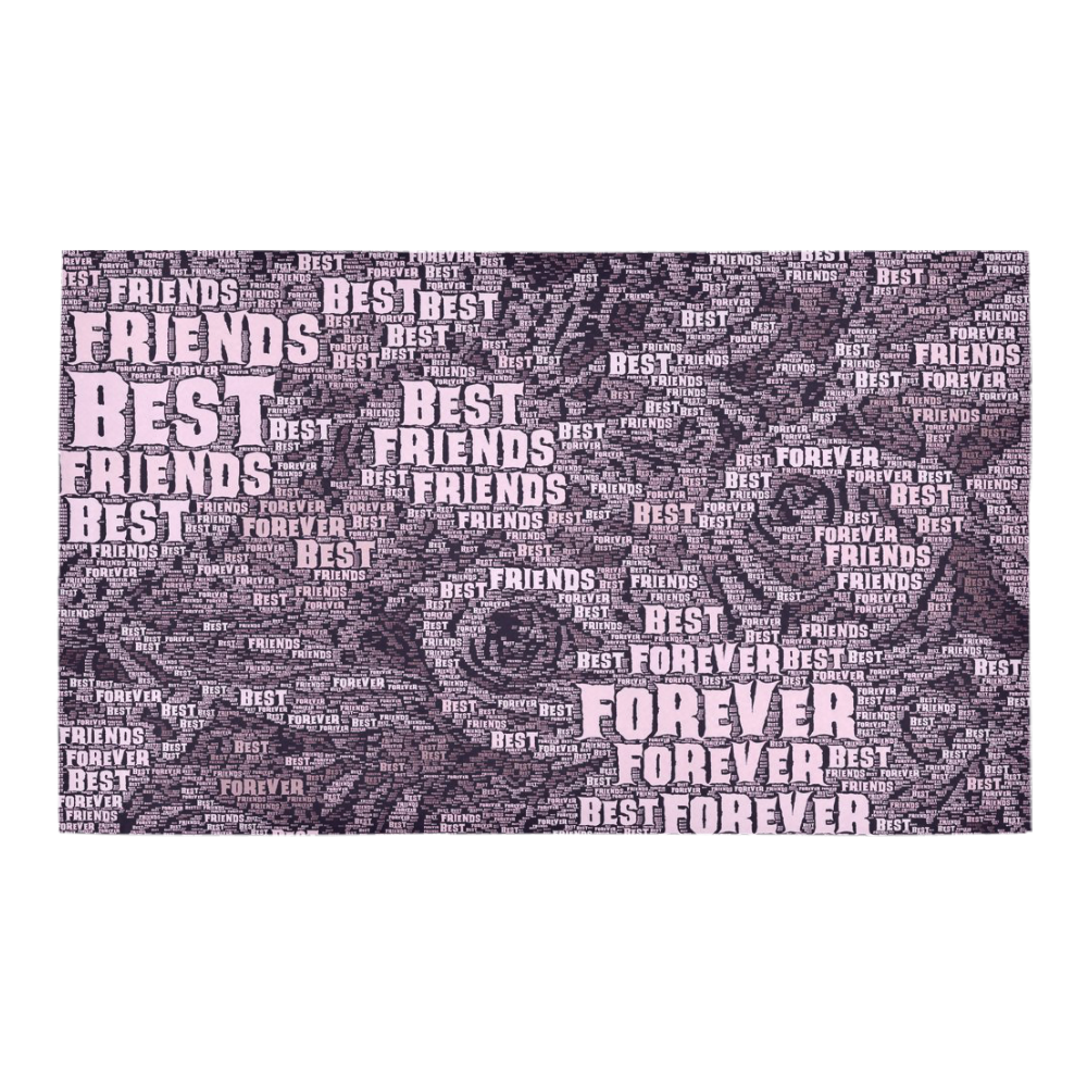 WordArt best friends by FeelGood Azalea Doormat 30" x 18" (Sponge Material)