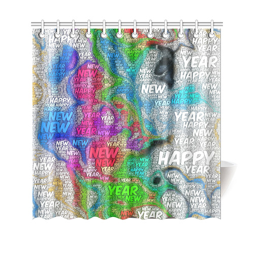 WordArt Happy new Year by FeelGood Shower Curtain 69"x70"