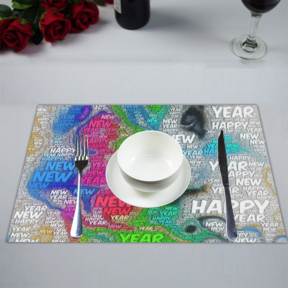 WordArt Happy new Year by FeelGood Placemat 14’’ x 19’’ (Set of 4)