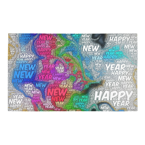 WordArt Happy new Year by FeelGood Azalea Doormat 30" x 18" (Sponge Material)