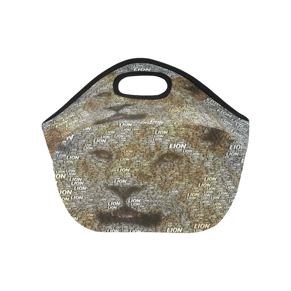 WordArt Lion by FeelGood Neoprene Lunch Bag/Small (Model 1669)