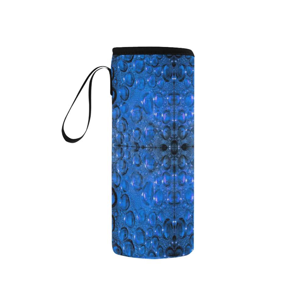 Blue water drops Neoprene Water Bottle Pouch/Small