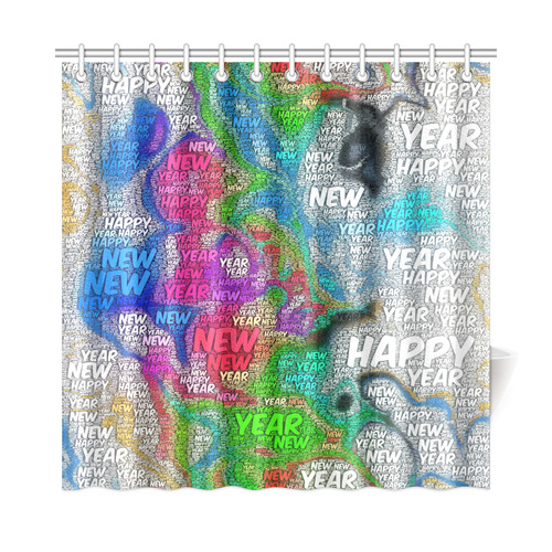 WordArt Happy new Year by FeelGood Shower Curtain 72"x72"