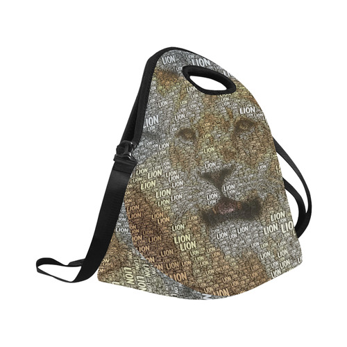 WordArt Lion by FeelGood Neoprene Lunch Bag/Large (Model 1669)