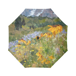 Mountain Floral Landscape Low Polygon Art Auto-Foldable Umbrella (Model U04)