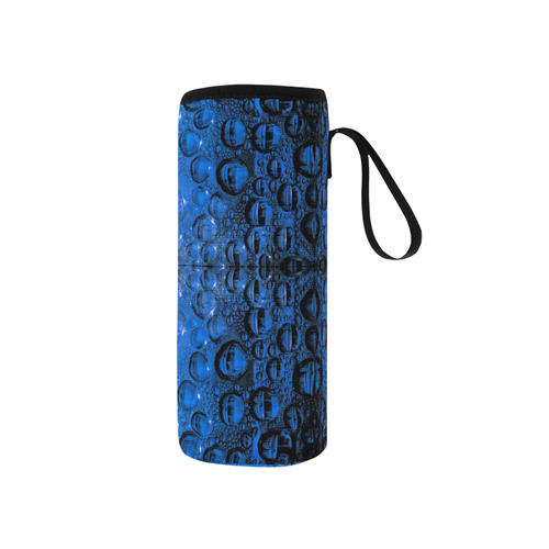 Blue water drops Neoprene Water Bottle Pouch/Small