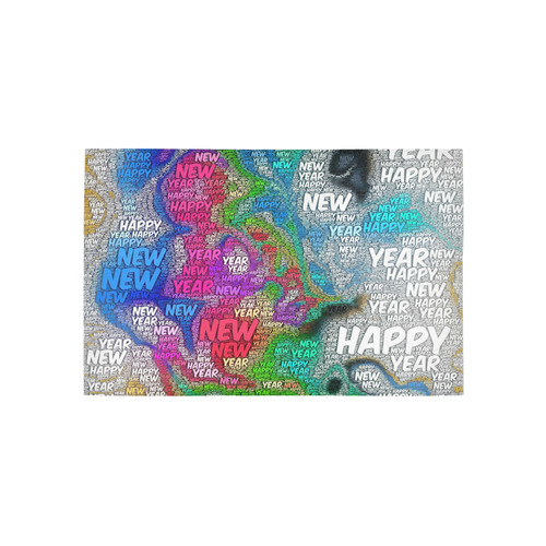 WordArt Happy new Year by FeelGood Area Rug 5'x3'3''