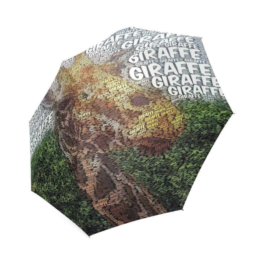 WordArt Giraffe by FeelGood Foldable Umbrella (Model U01)