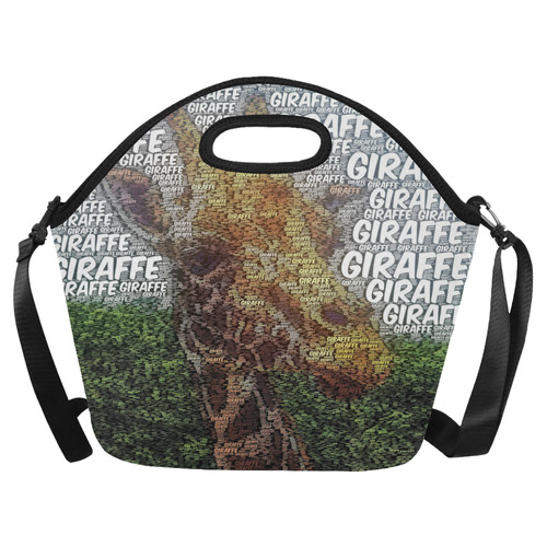 WordArt Giraffe by FeelGood Neoprene Lunch Bag/Large (Model 1669)