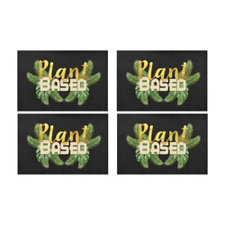 Tropical Plant Base Placemats Placemat 12’’ x 18’’ (Set of 4)