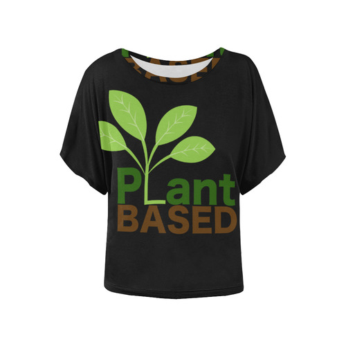 Plant Based Batwing Women's Batwing-Sleeved Blouse T shirt (Model T44)