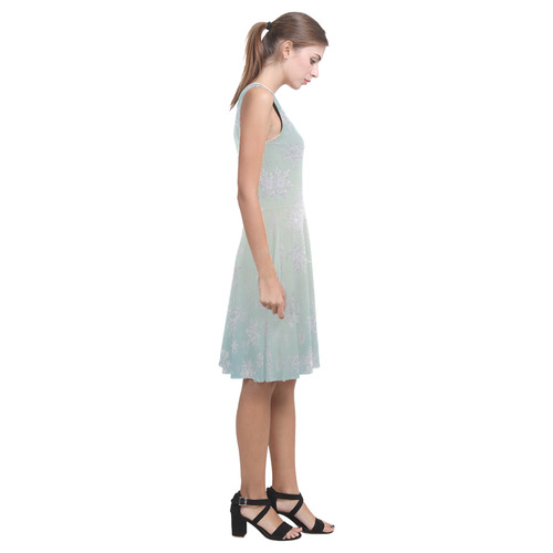 Frosty Day Snowflakes on Misty Sky Atalanta Casual Sundress(Model D04)