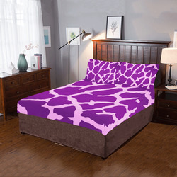 Purple Giraffe Print 3-Piece Bedding Set