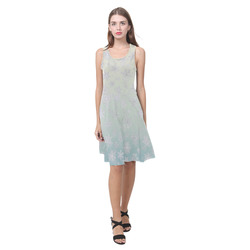 Frosty Day Snowflakes on Misty Sky Atalanta Casual Sundress(Model D04)