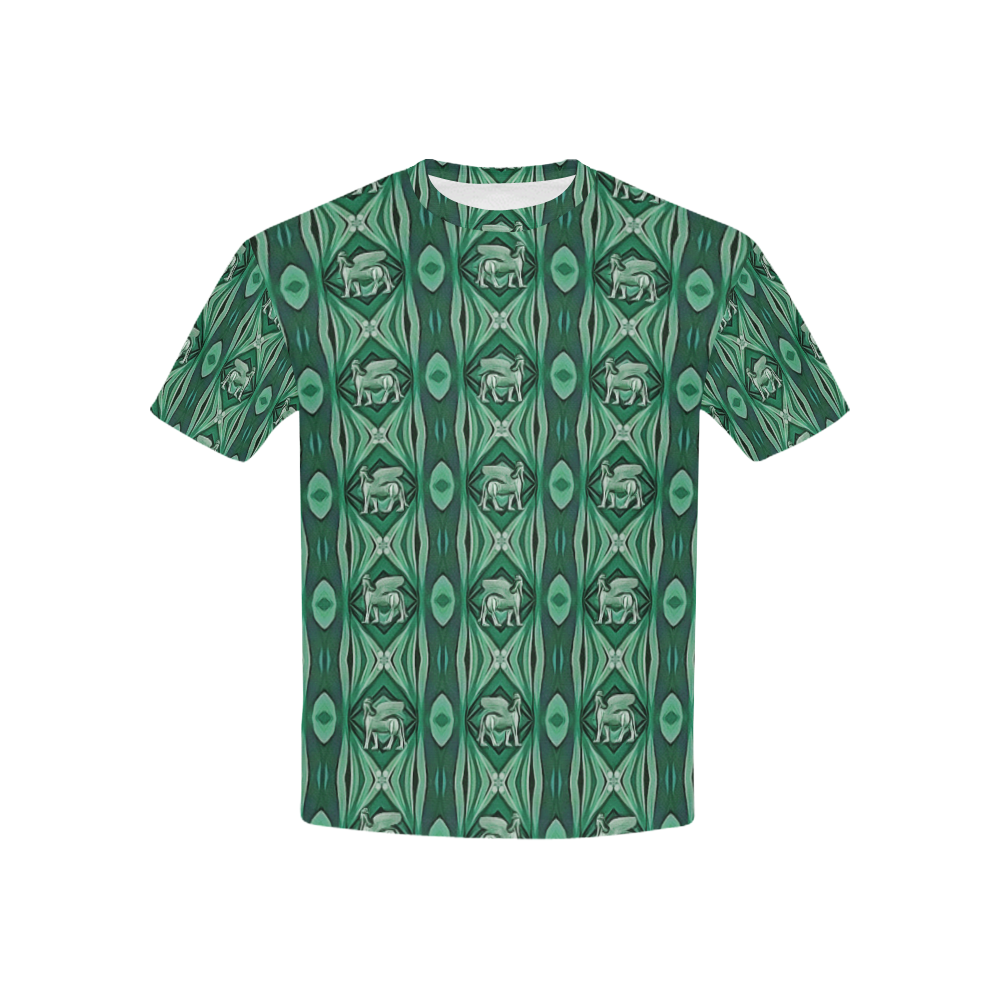 Green Assyrian Lamassu All Over Print Kids Shirt Kids' All Over Print T-shirt (USA Size) (Model T40)