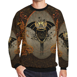 Dragon with swords and wings Men's Oversized Fleece Crew Sweatshirt/Large Size(Model H18)