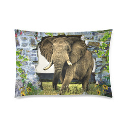 African elephant Custom Zippered Pillow Case 20"x30"(Twin Sides)