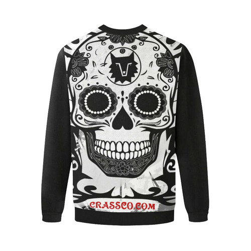 SKULL FLEECE II Men's Oversized Fleece Crew Sweatshirt (Model H18)