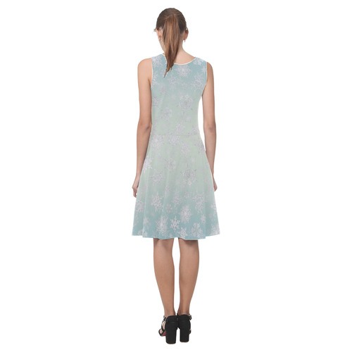 Frosty Day Snowflakes on Misty Sky Atalanta Casual Sundress(Model D04)