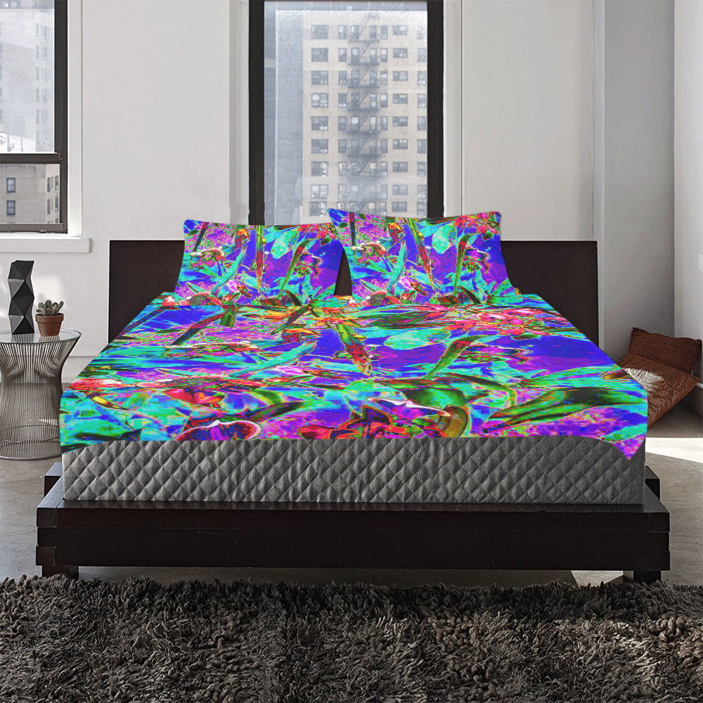 Crazy Bright Rainbow Garden 3-Piece Bedding Set
