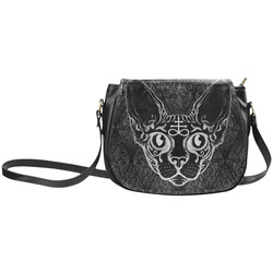 Egyptcatsmallblack Classic Saddle Bag/Small (Model 1648)