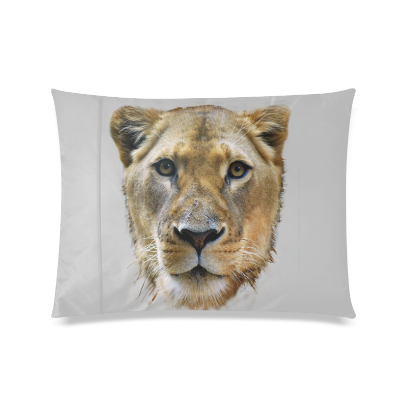 Plain Lioness Custom Zippered Pillow Case 20"x26"(Twin Sides)