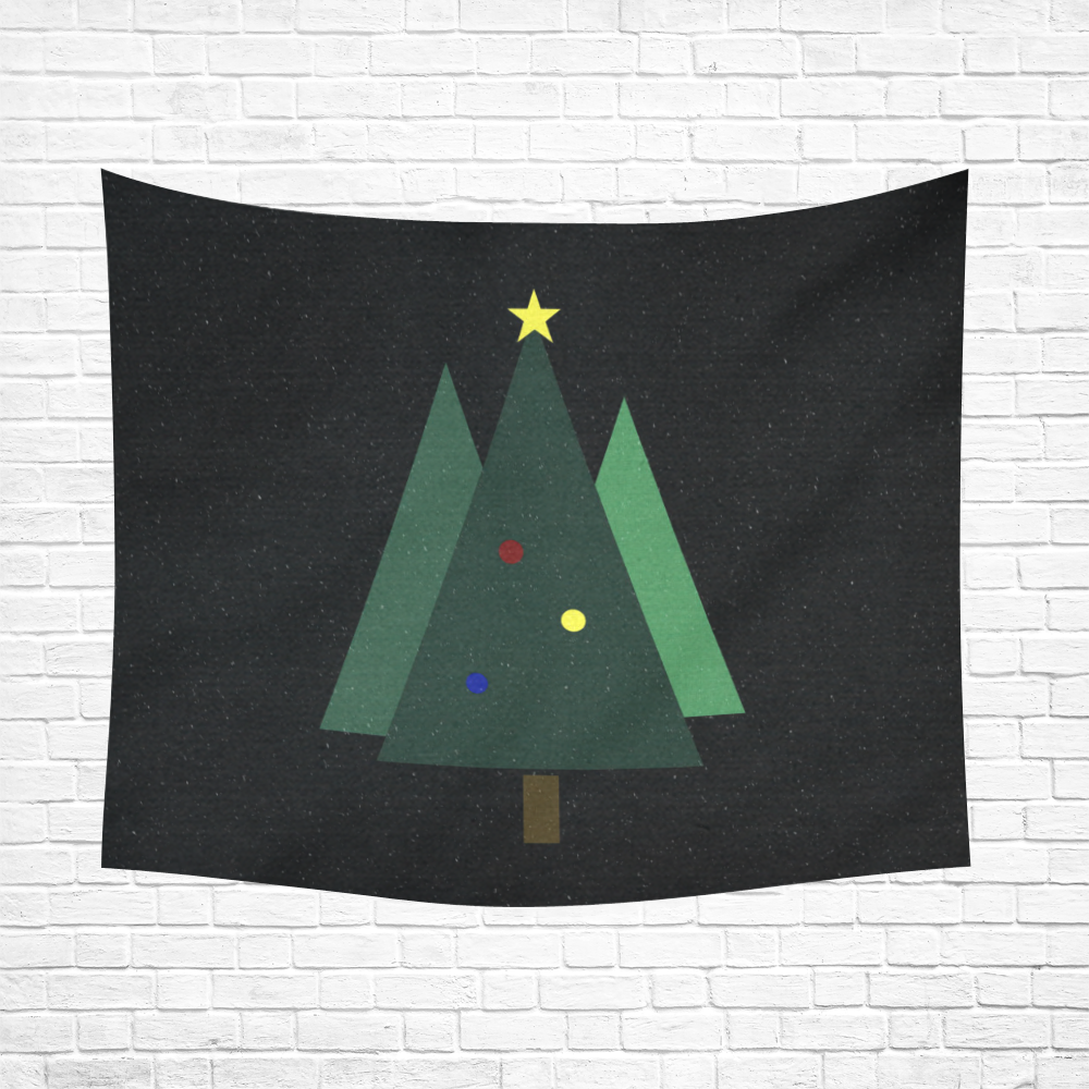 Christmas Tree Cotton Linen Wall Tapestry 60"x 51"