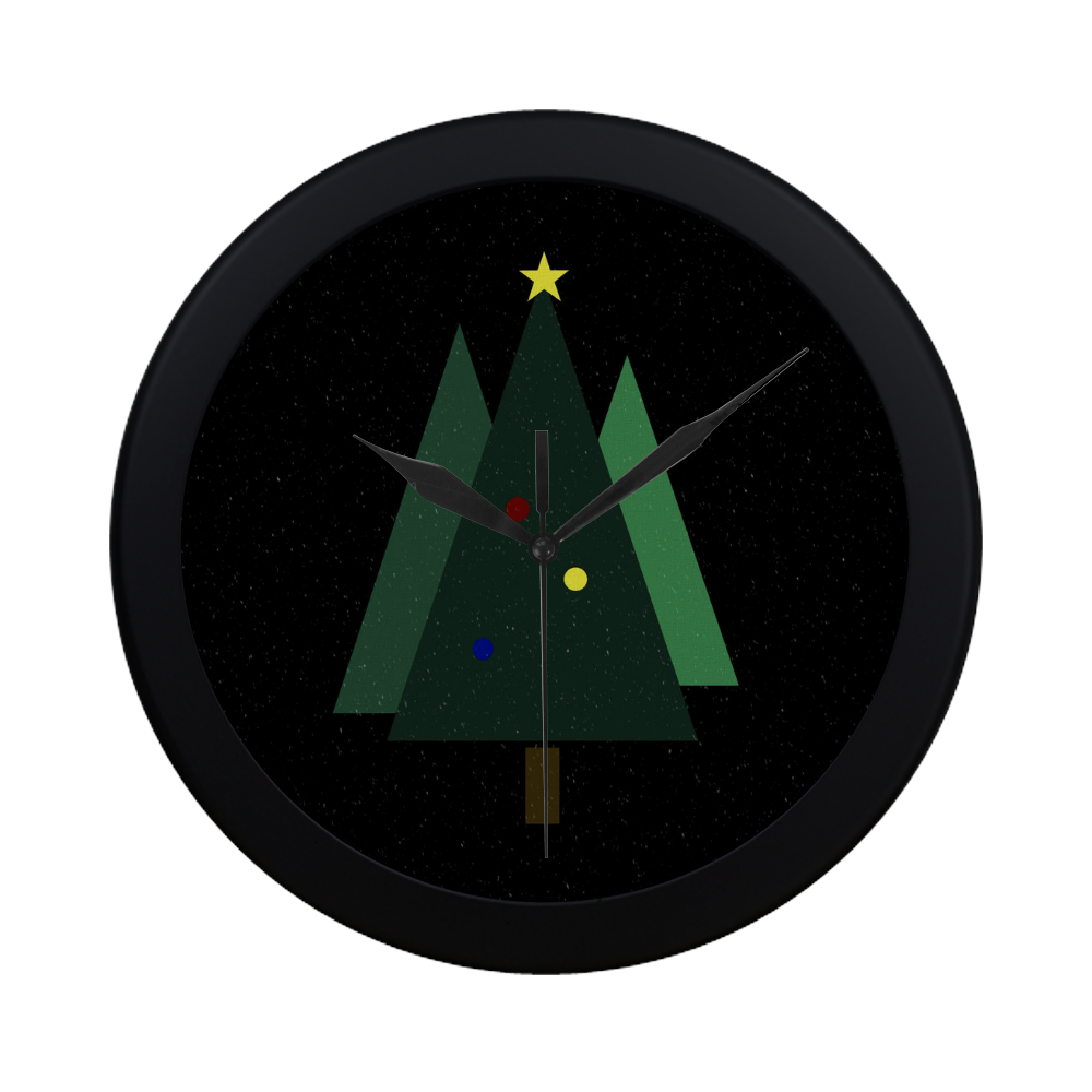 Christmas Tree Circular Plastic Wall clock