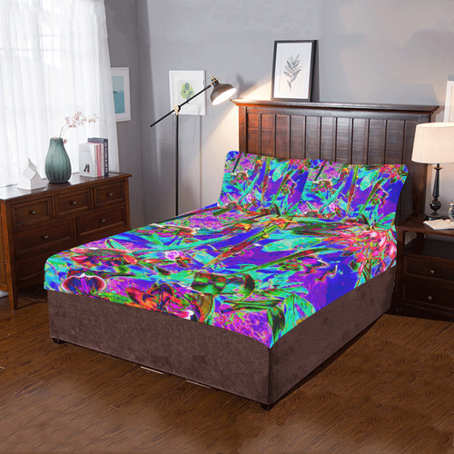 Crazy Bright Rainbow Garden 3-Piece Bedding Set