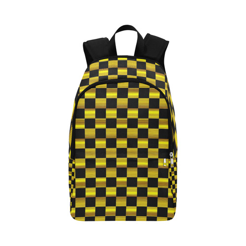 Black & Golden Chess Fabric Backpack for Adult (Model 1659)