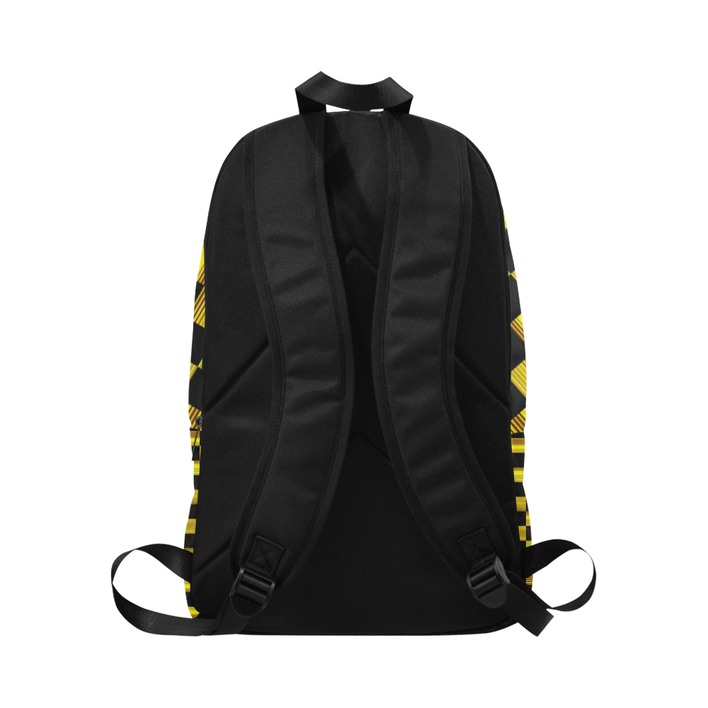 Black & Golden Chess Fabric Backpack for Adult (Model 1659)