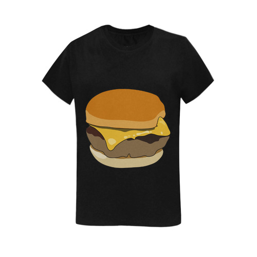 CHEESEBURGER Women's T-Shirt in USA Size (Two Sides Printing)