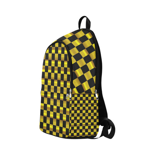 Black & Golden Chess Fabric Backpack for Adult (Model 1659)