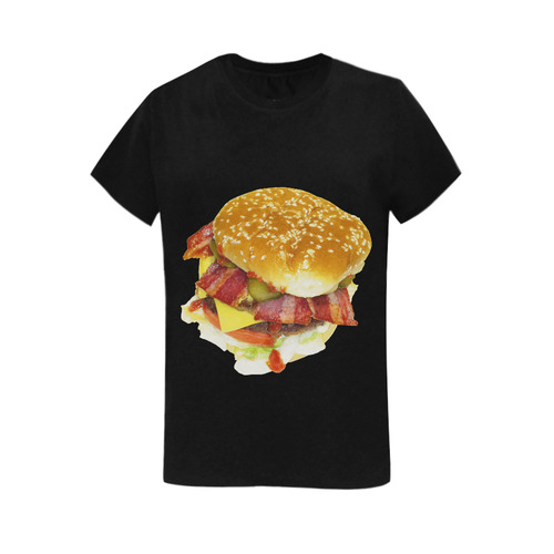 BACON CHEESEBURGER Women's T-Shirt in USA Size (Two Sides Printing)
