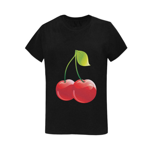 CHERRIES 3 Women's T-Shirt in USA Size (Two Sides Printing)