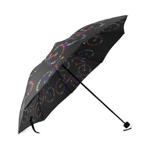 Umbrella Black Portland Oregon Colorful Bikes Foldable Umbrella (Model U01)