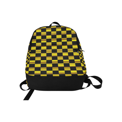 Black & Golden Chess Fabric Backpack for Adult (Model 1659)