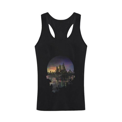 City Lights Men's I-shaped Tank Top (Model T32)