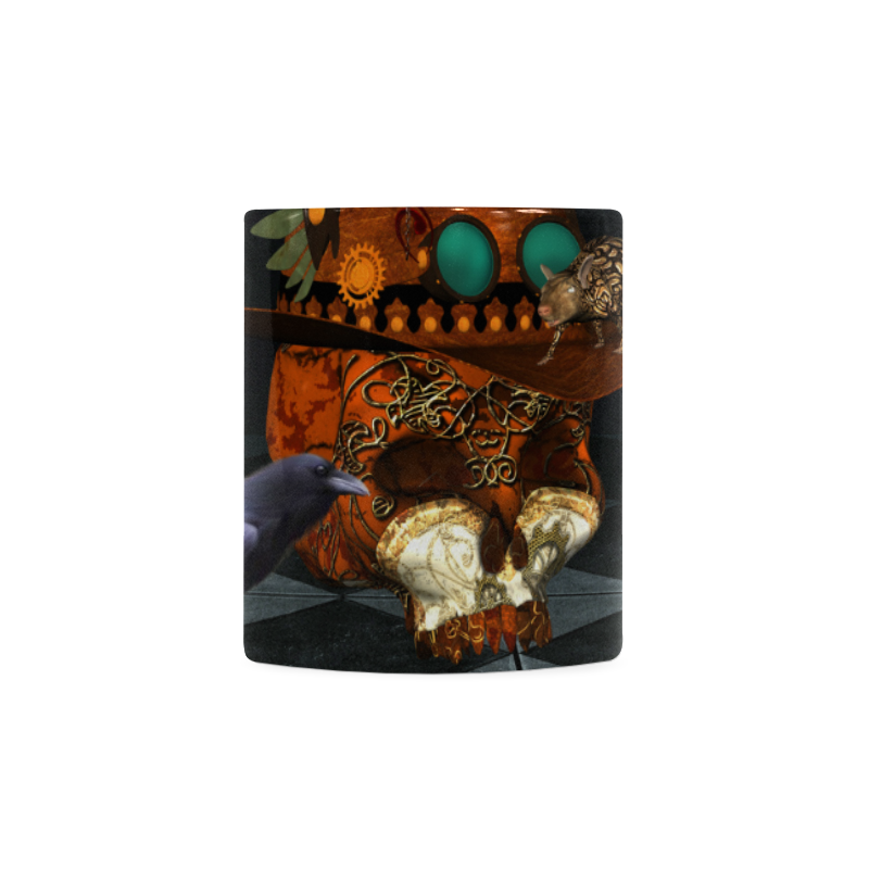 Steampunk skull with rat and hat White Mug(11OZ)