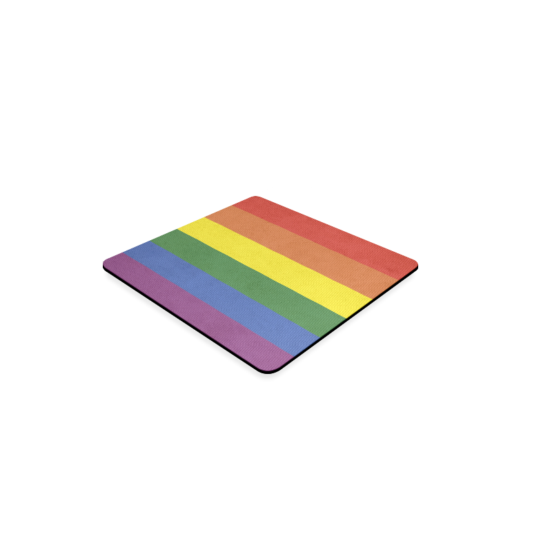 Stripes with rainbow colors Square Coaster