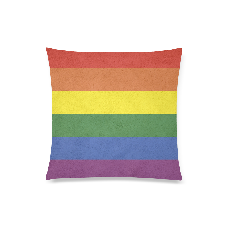 Stripes with rainbow colors Custom Zippered Pillow Case 20"x20"(Twin Sides)