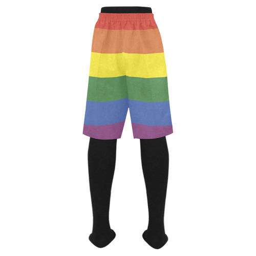 Stripes with rainbow colors Men's Swim Trunk (Model L21)