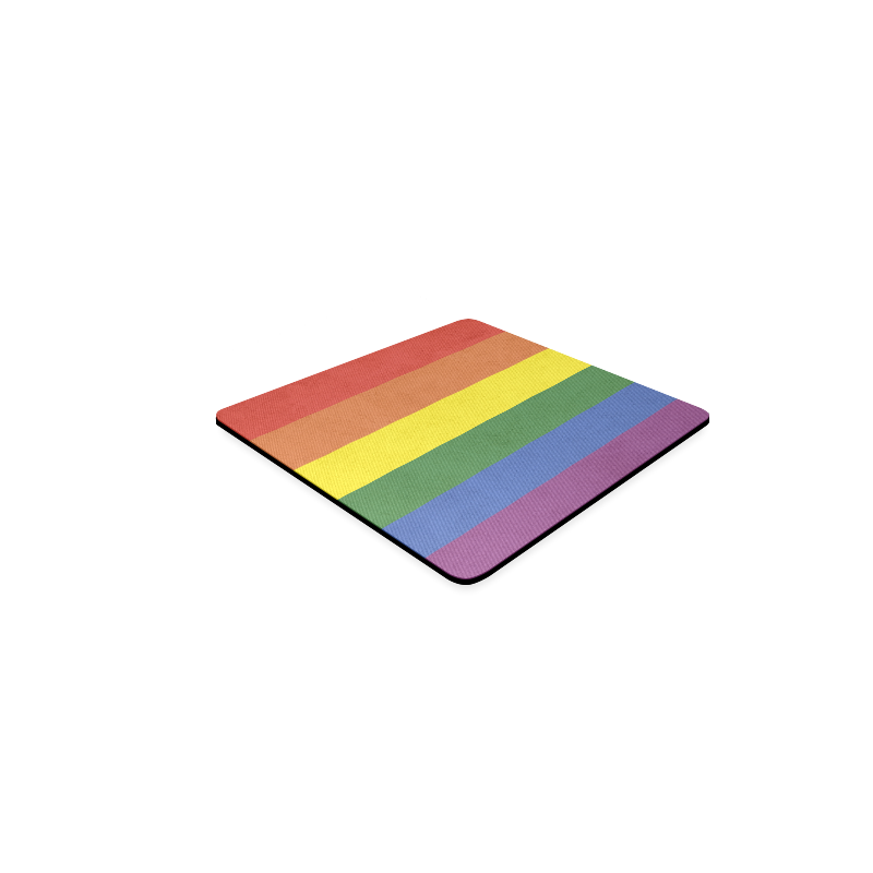 Stripes with rainbow colors Square Coaster