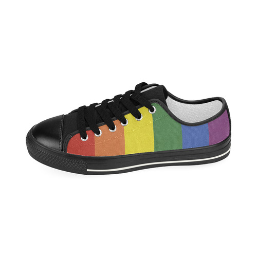 Stripes with rainbow colors Women's Classic Canvas Shoes (Model 018)