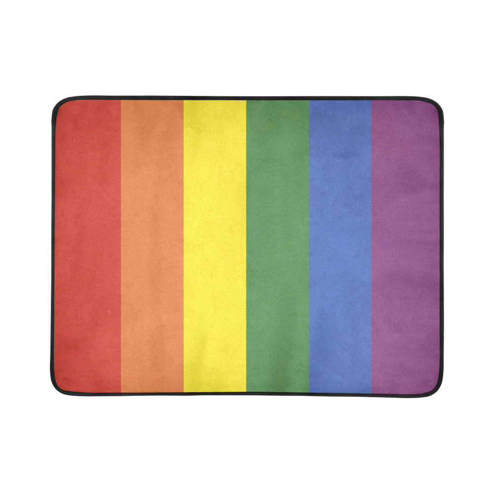 Stripes with rainbow colors Beach Mat 78"x 60"